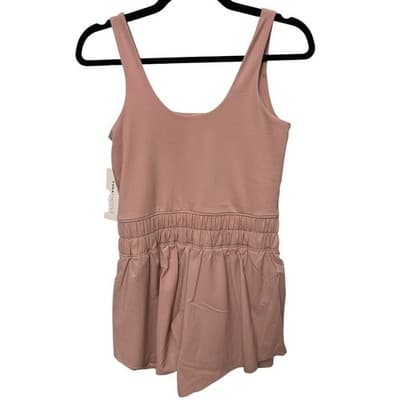 YOGALICIOUS Lux Pati Hybrid Skort Romper In Pale Mauve XL - Thumbnail 2