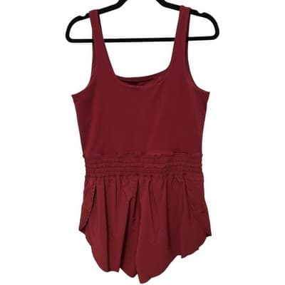 Yogalicious Women's Sleeveless Stevie Romper with Smocked Waist XL - Thumbnail 2