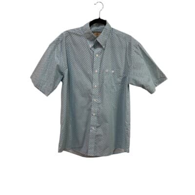 Wrangler Button-Up Shirt Short Sleeve Patterned Casual Western Medium - Image 1