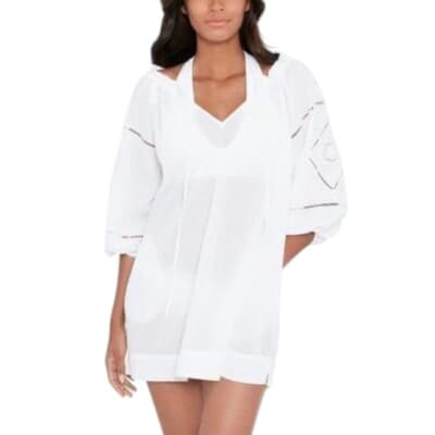 Lauren Ralph Lauren Cotton Embroidered Dress Cover-up White XS - Image 1