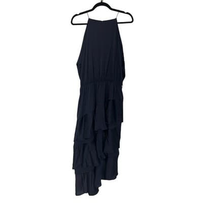 Petal and Pup Seychelles Navy Blue Ruffle Tiered Midi 16 - Thumbnail 2