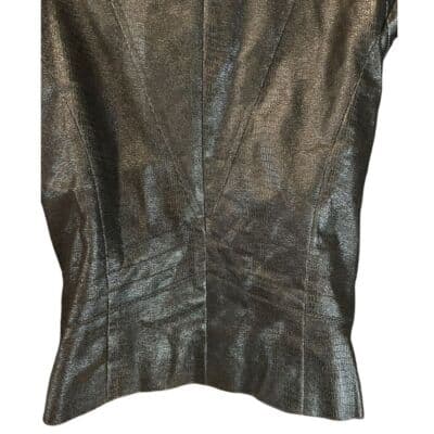 Spanner Metallic Black Zip-Up Jacket with Buckle Cuffs Women's Size 6 - Thumbnail 10