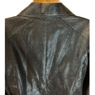 Spanner Metallic Black Zip-Up Jacket with Buckle Cuffs Women's Size 6 - Thumbnail 9