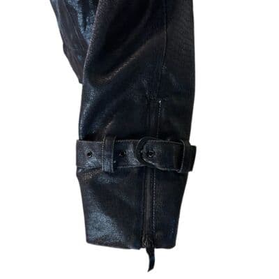 Spanner Metallic Black Zip-Up Jacket with Buckle Cuffs Women's Size 6 - Thumbnail 7