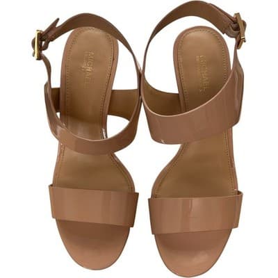 MICHAEL Michael Kors Claudia Patent Leather Ankle Strap Platform Heels Blush 7M - Thumbnail 3