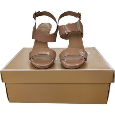 MICHAEL Michael Kors Claudia Patent Leather Ankle Strap Platform Heels Blush 7M - Thumbnail 2