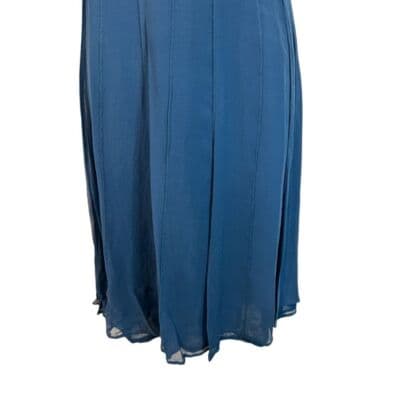 Un Deux Trois Elegant Navy Blue Silk Cocktail Dress with Beaded Straps US XL - Thumbnail 3