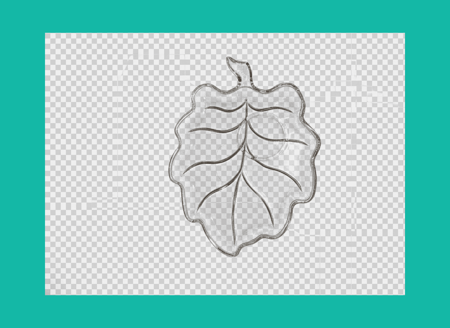 Leaf-Shaped Clear Glass Serving Tray - Image 1