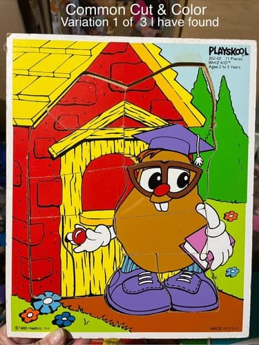 ERROR🔥 PLAYSKOOL WHIZ KID MR. POTATOE HEAD MISCUT OFF COLORED WOODEN PUZZLE!🔥 - Thumbnail 2