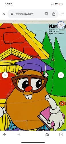 ERROR🔥 PLAYSKOOL WHIZ KID MR. POTATOE HEAD MISCUT OFF COLORED WOODEN PUZZLE!🔥 - Thumbnail 9