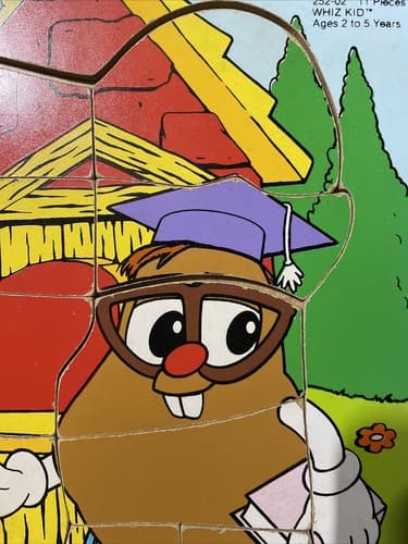 ERROR🔥 PLAYSKOOL WHIZ KID MR. POTATOE HEAD MISCUT OFF COLORED WOODEN PUZZLE!🔥 - Thumbnail 5