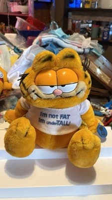 Vintage Garfield 8" Plush “I'm Not Fat, I'm Undertall” Sitting With Tags Toy - Image 1