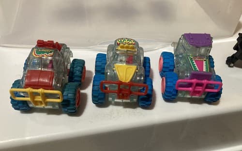 1997 VTG Subway Kids Meal Monster Trucks Pull & Go Body Trucks Lot Of 3 - Image 1
