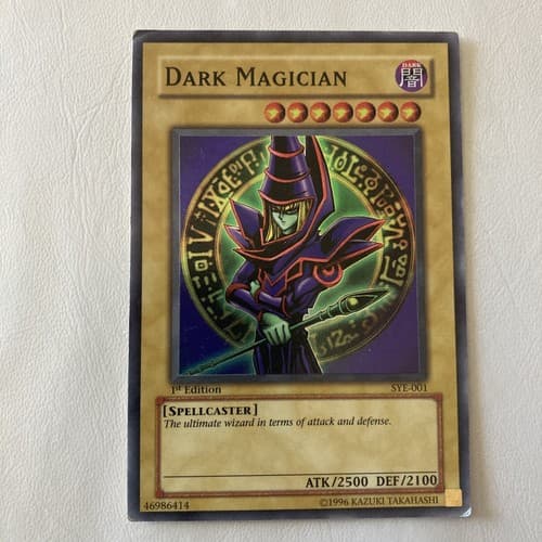 Dark Magician Limited 1st Edition Secret Rare Yugioh Holo Foil SYE-001 1996 - Image 1