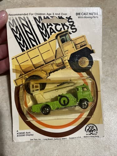 Cherry Picker Mini Mack’s Truck Moving Parts 1981 Vintage New Sealed - Image 1