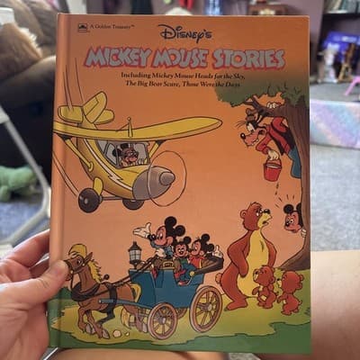 “MICKEY MOUSE STORIES” GOLDEN TREASURY 1989 HARDBACK NM 12in BOOK - Image 1