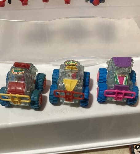 1997 VTG Subway Kids Meal Monster Trucks Pull & Go Body Trucks Lot Of 3 - Thumbnail 2