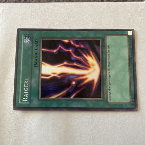 VTG Raigeki LOB-053 Super Rare Yugioh Holo (Magic Card) 1996 Konami - Thumbnail 6
