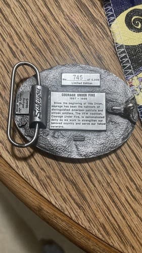 LIMITED RARE V.F.W. Foreign War "Courage Under Fire" 1996 Siskiyou Belt Buckle - Thumbnail 3