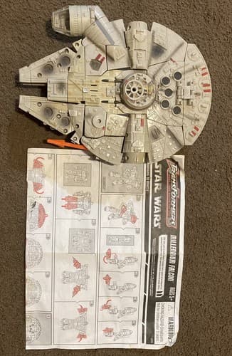 Star Wars Millenium Falcon Transformers Han Solo/Chewbacca Light Sound & Manual - Thumbnail 2