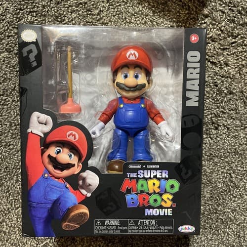 Super Mario Bros. Movie 5 inch “Mario” Figure & Plunger Accessory 2023 JAKKS - Thumbnail 2