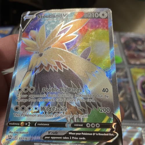 Stoutland V 157/163 Ultra Rare Full Art Battle Styles Near Mint Pokemon Tcg - Thumbnail 3