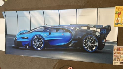 Bugatti Chiron Vision Grand Turismo Poster 58x22 LeMans Race Car Veyron Large - Image 1