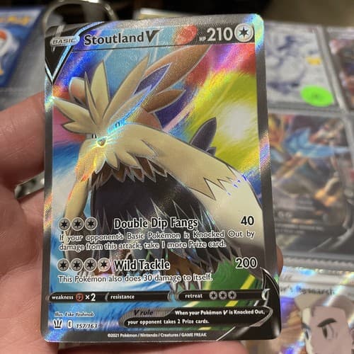 Stoutland V 157/163 Ultra Rare Full Art Battle Styles Near Mint Pokemon Tcg - Image 1