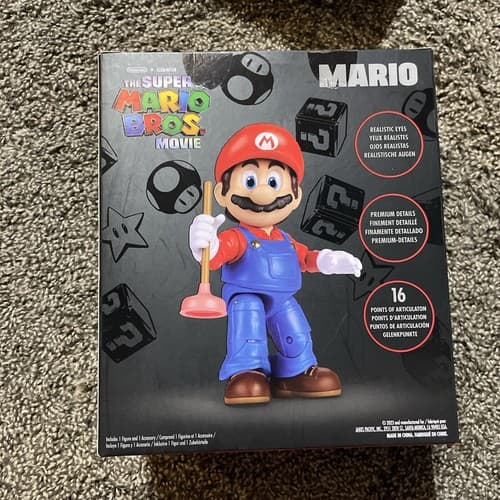Super Mario Bros. Movie 5 inch “Mario” Figure & Plunger Accessory 2023 JAKKS - Thumbnail 4
