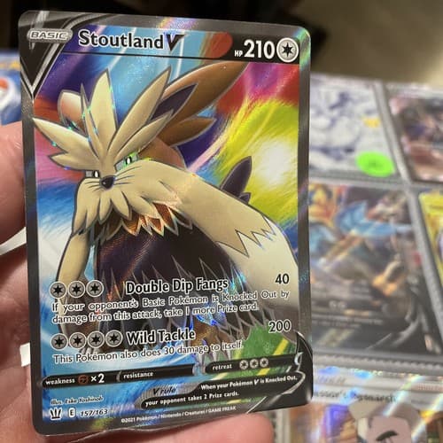 Stoutland V 157/163 Ultra Rare Full Art Battle Styles Near Mint Pokemon Tcg - Thumbnail 2