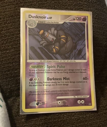 2008 Dusknoir 17/100 Reverse Holo Rare NM Stormfront Platinum Pokémon Card - Thumbnail 2