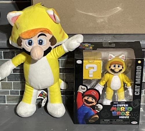 Super Mario Brothers Movie “Cat Mario” 6” Figure & Plush Toy! Jakks New - Image 1