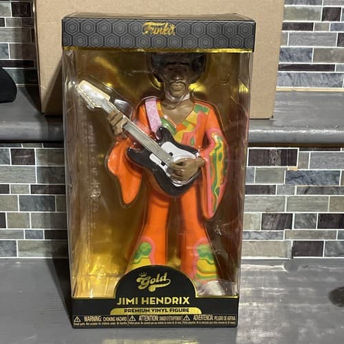 JIMI HENDRIX 12" Premium Funko Pop Gold Vinyl Figure Fender Guitarist New - Image 1