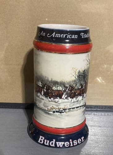 1990 BUDWEISER Beer "An American Tradition" Clydesdales Horse Stein Mug. Collect - Thumbnail 2