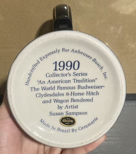 1990 BUDWEISER Beer "An American Tradition" Clydesdales Horse Stein Mug. Collect - Thumbnail 4