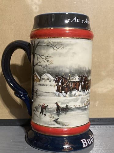 1990 BUDWEISER Beer "An American Tradition" Clydesdales Horse Stein Mug. Collect - Thumbnail 3
