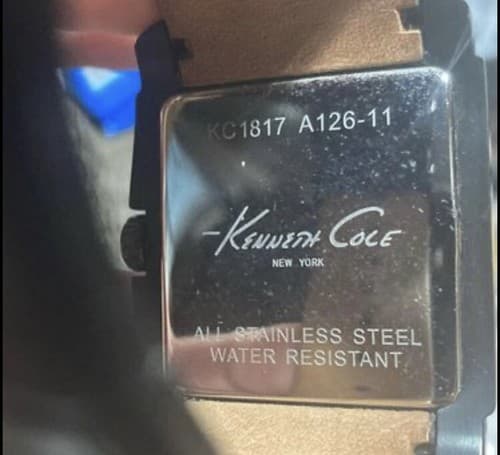 Kenneth Cole Men's New York Leather Charcoal Grey Dial Watch - Thumbnail 4