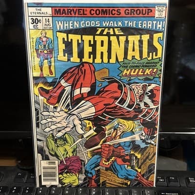 The Eternals Comic #14 Marvel 1977 1st Appearance Cosmic Hulk VF Newstand - Image 1