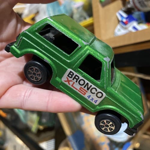 Vtg 1980's Tootsietoy 4" Ford Bronco XLS 4x4 Green Toy Car - Thumbnail 2
