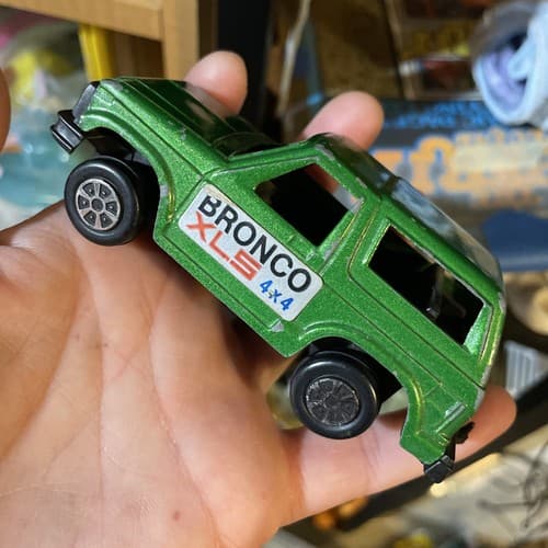 Vtg 1980's Tootsietoy 4" Ford Bronco XLS 4x4 Green Toy Car - Thumbnail 4