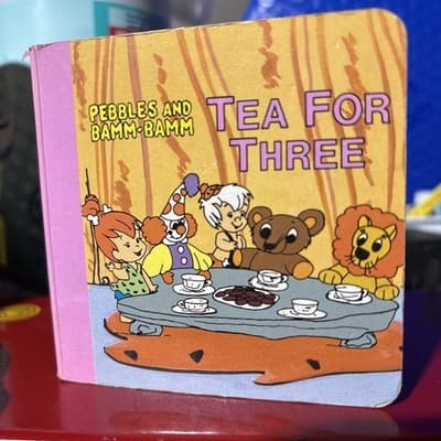 Pebbles and Bamm-Bamm “Tea For Three” 1988 Flintstones HB VG+ Super Rare - Image 1