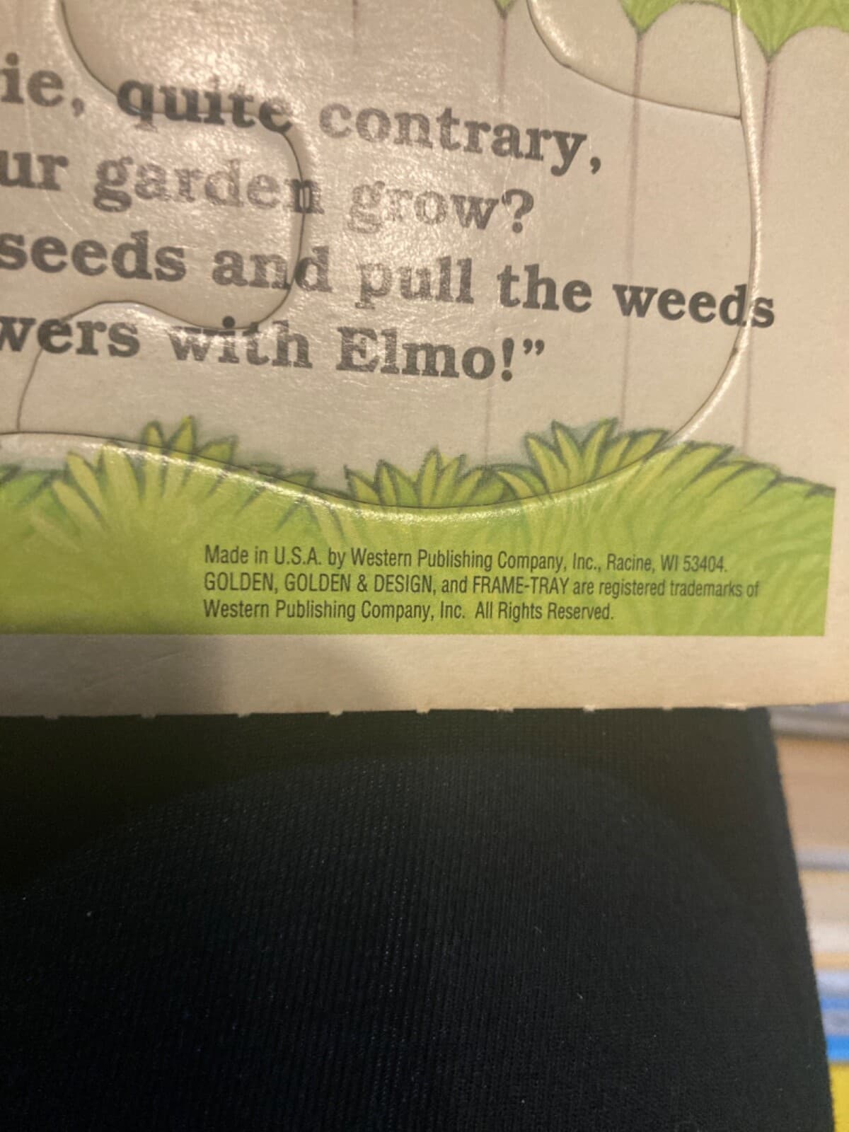 SESAME STREET frame puzzle ELMO nursery rhyme garden grow Prairie Dawn 1993 - Thumbnail 3