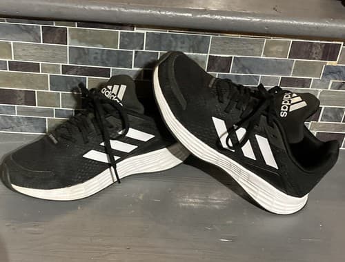 ADIDAS DURAMO KIDS UNISEX SHOES SIZE 4 BLACK/WHITE COLOR Nice - Thumbnail 2