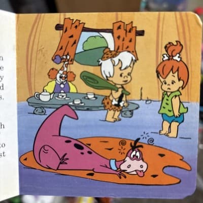 Pebbles and Bamm-Bamm “Tea For Three” 1988 Flintstones HB VG+ Super Rare - Thumbnail 4