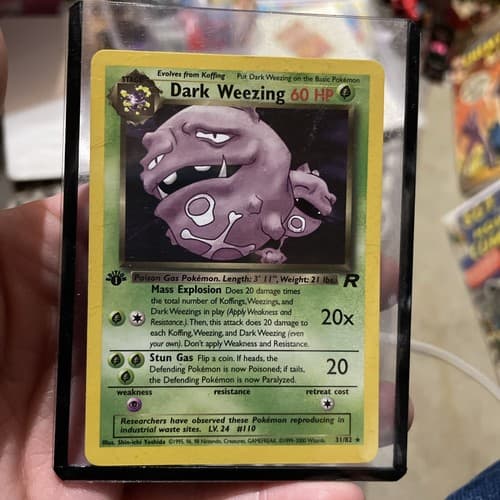 🔥1st Edition Dark Weezing HOLO Team Rocket Rare Pokemon Mint/NM #31/82 🔥 - Thumbnail 3