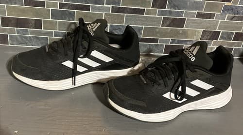 ADIDAS DURAMO KIDS UNISEX SHOES SIZE 4 BLACK/WHITE COLOR Nice - Thumbnail 3