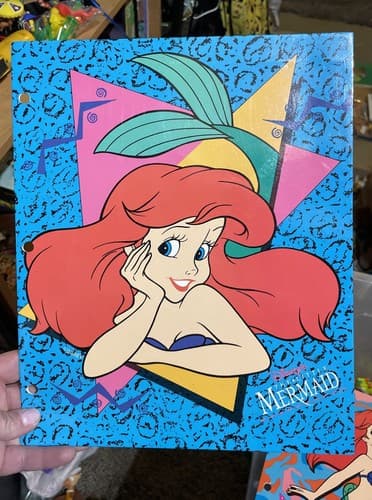 Vintage 90s The Little Mermaid Pocket Folder Impact International EUC - Image 1