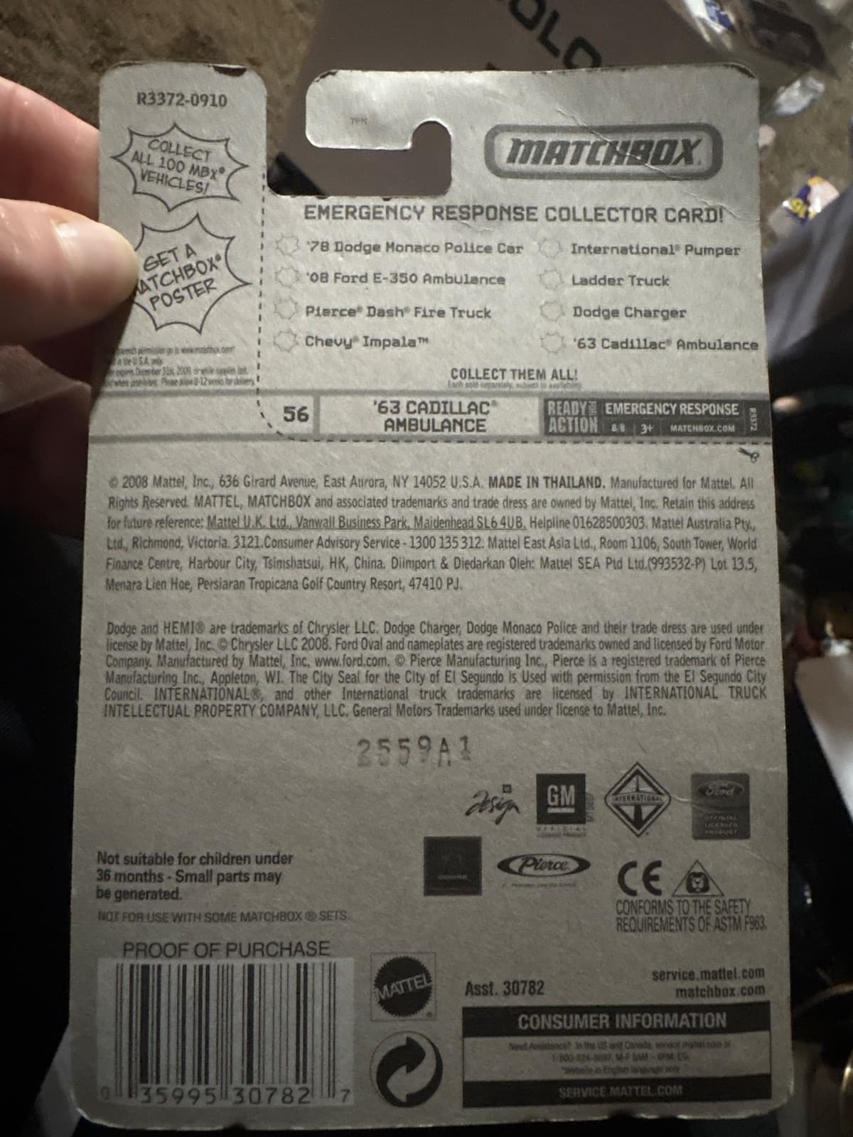 2008 Matchbox White '63 Cadillac Ambulance # 56 Emergency Response - Thumbnail 2