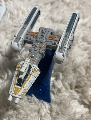 Star Wars MICRO MACHINES Y-WING STARFIGHTER w/ Stand Die Cast Metal Galoob 1996 - Image 1