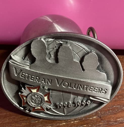98’ VFW Veterans Of Foreign Wars Volunteers Pewter Belt Buckle Siskiyou Limited - Thumbnail 2